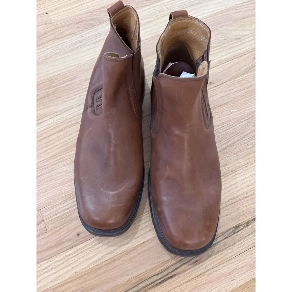Mephisto Men's 11.5 Brown Leather Chelsea Ankle Boots Made in France Comfort